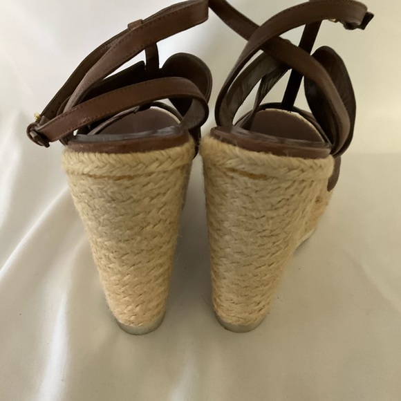 YSL Saint Laurent Brown Platform Sandals 37 - Picture 2 of 5